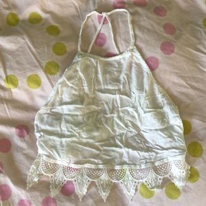 L.A Hearts White Tie Back Crop Top